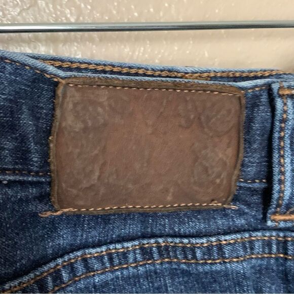 Lauren Jeans Co. Premium Blue Denim Straight Leg High Rise Jeans Size 14 Petite - Picture 8 of 11